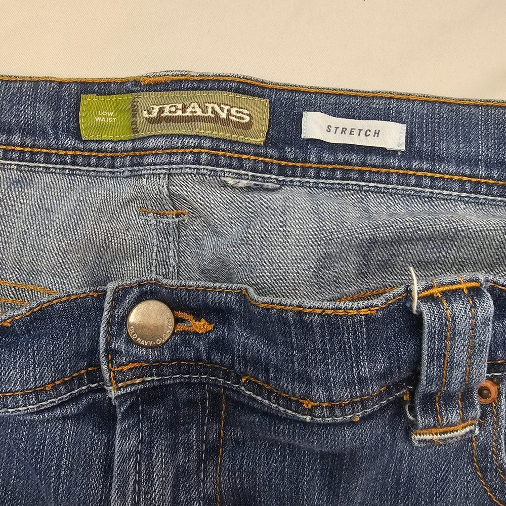 Old Navy Meas 42" Waist No Size Tag Low Waist Cuffed Capri Jeans 1419 - Picture 6 of 6